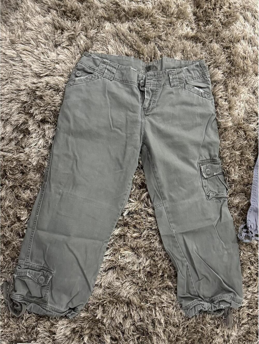 BKE Denim Cargo Capri Pants Gray 30x23